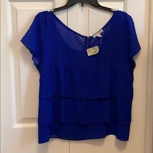 XL American Eagle Ruffle Dot Top